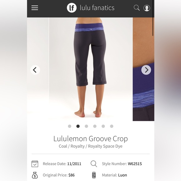 Lululemon Groove Crop Pant Reversible Gray/White/Heather Gray Size 2 NWOT New! - Picture 7 of 8